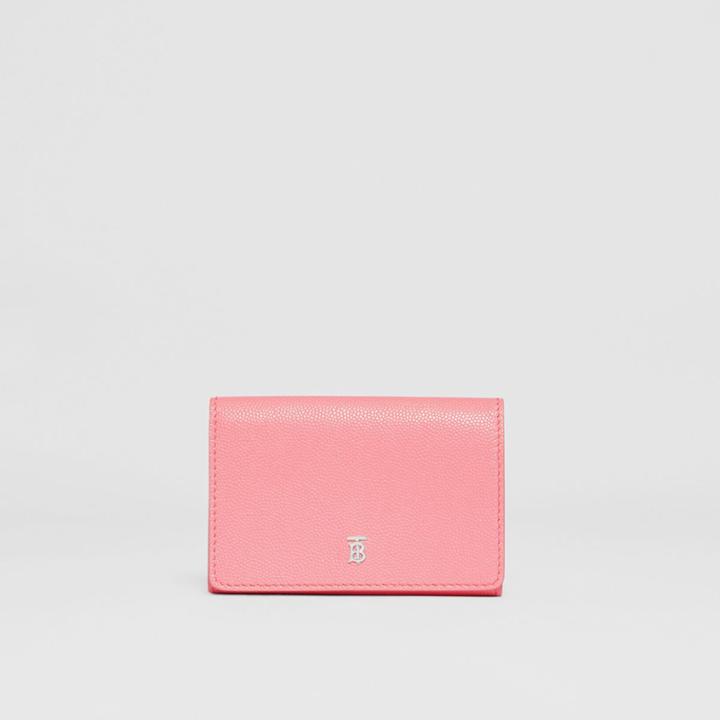 Burberry Burberry Small Grainy Leather Folding Wallet, Pink