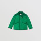 Burberry Burberry Childrens Corduroy Trim Diamond Quilted Jacket, Size: 12y, Green