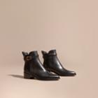 Burberry Burberry Buckle Detail Leather Chelsea Boots, Size: 38, Black