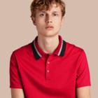 Burberry Burberry Cotton Polo Shirt With Knitted Collar, Size: M, Red
