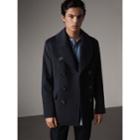 Burberry Burberry Wool Cashmere Pea Coat, Size: 38, Blue