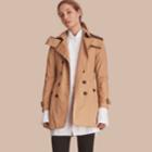 Burberry Burberry Hooded Trench Coat With Warmer, Size: 04, Beige
