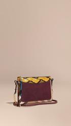 Burberry Leather, House Check And Snakeskin Clutch Bag
