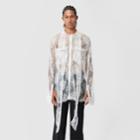 Burberry Burberry Chantilly Lace Oversized Tie-neck Shirt, White