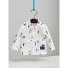 Burberry Burberry London People Embroidered Cotton Shirt, Size: 6m, White