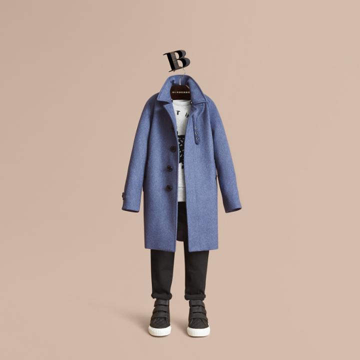 Burberry Burberry Cashmere Car Coat, Size: 7y, Blue