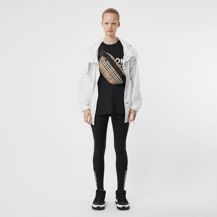 Burberry Burberry Logo Detail Stretch Jersey Leggings, Size: Xs, Black