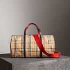 Burberry Burberry Large Vintage Check And Leather Barrel Bag
