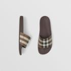 Burberry Burberry Check Print Slides, Size: 39