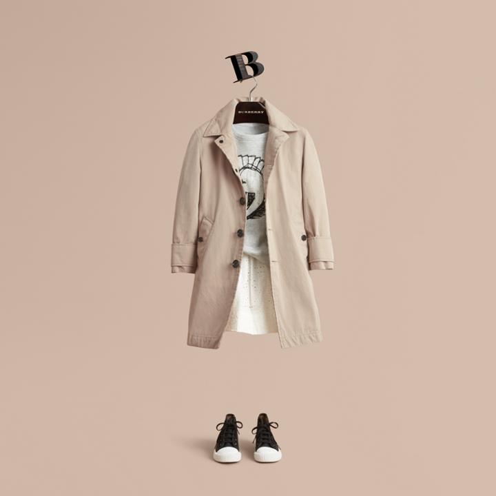 Burberry Burberry Tropical Gabardine Car Coat, Size: 10y, Beige