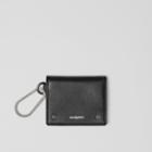 Burberry Burberry Grainy Leather Trifold Wallet, Black
