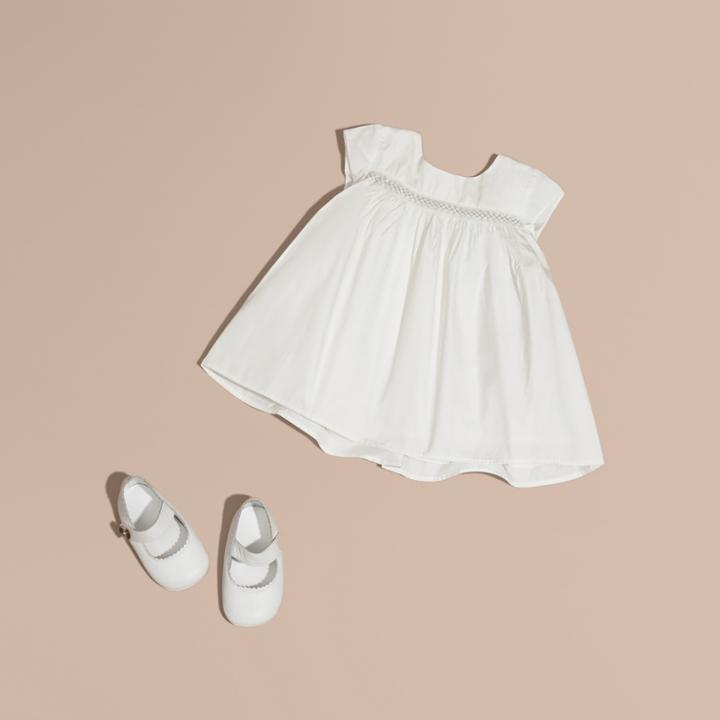 Burberry Burberry Embroidered Taffeta Dress With Bloomers, Size: 3m, White