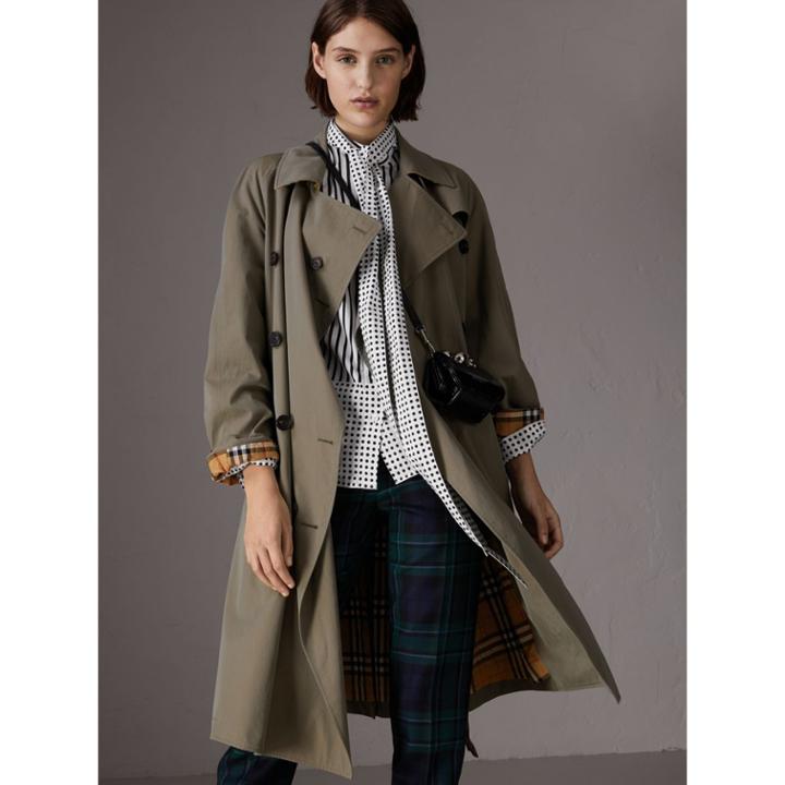 Burberry Burberry Tropical Gabardine Asymmetric Trench Coat, Size: 02