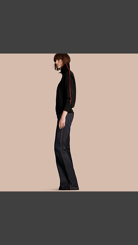 Burberry Zip-through Stretch Wool Cardigan