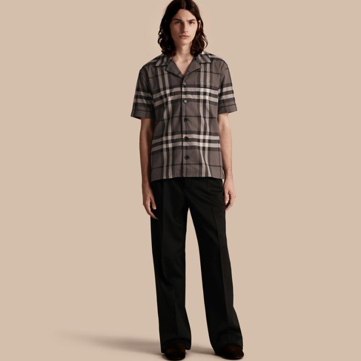 Burberry Burberry Cotton Poplin Pyjama-style Shirt, Grey