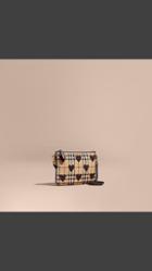Burberry Heart Print Check And Leather Clutch Bag