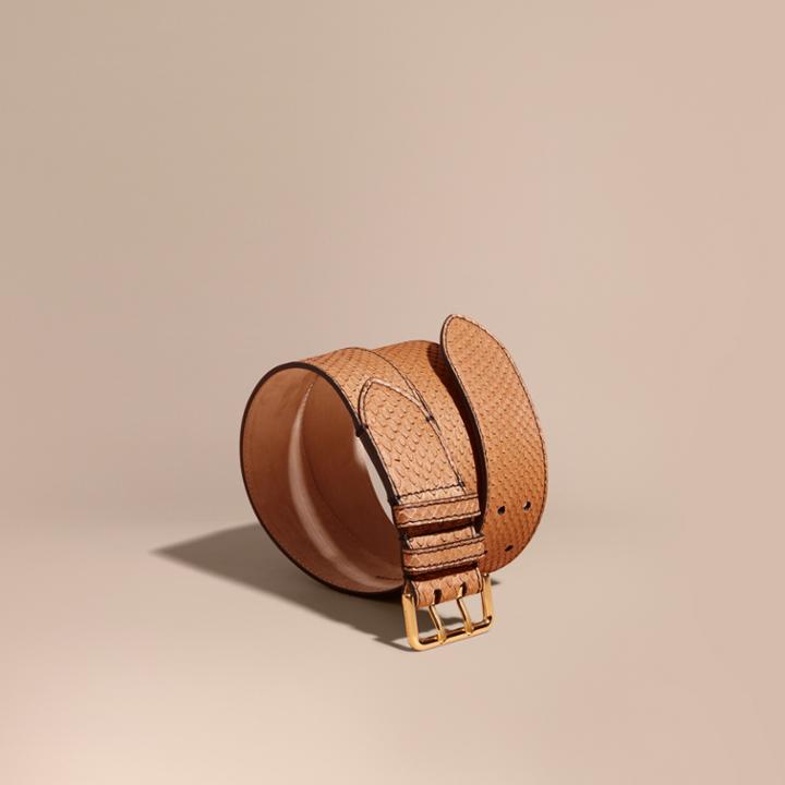 Burberry Burberry Python Belt, Size: 95, Brown