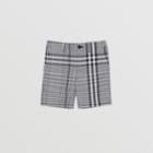 Burberry Burberry Childrens Check Cotton Poplin Tailored Shorts, Size: 10y, Black