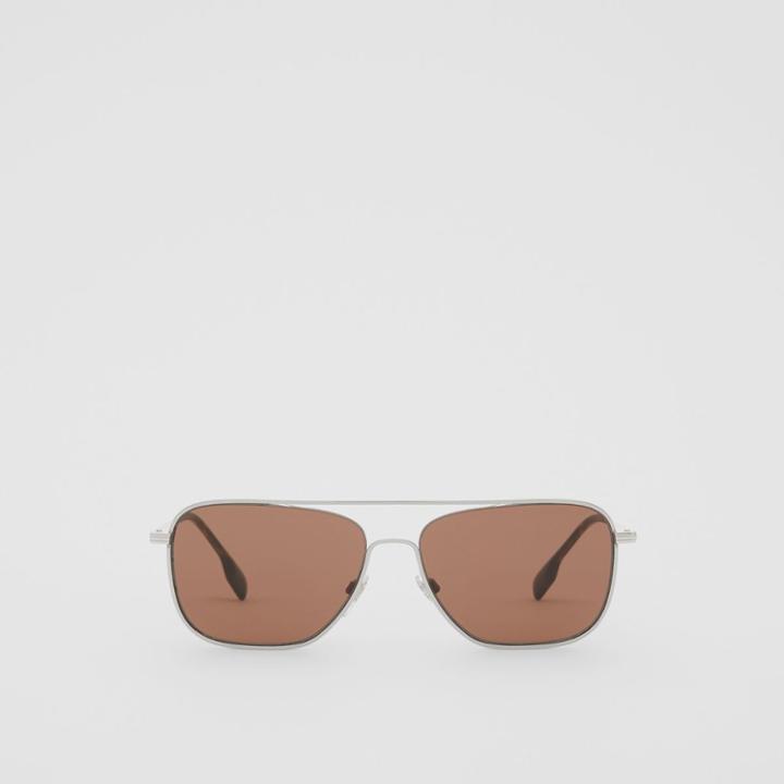 Burberry Burberry Top Bar Detail Square Frame Sunglasses, Gold