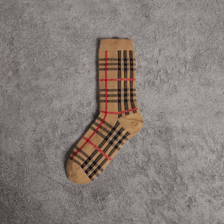 Burberry Burberry Vintage Check Cotton Blend Socks, Size: M/l