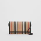 Burberry Burberry Icon Stripe Wallet With Detachable Strap, Beige