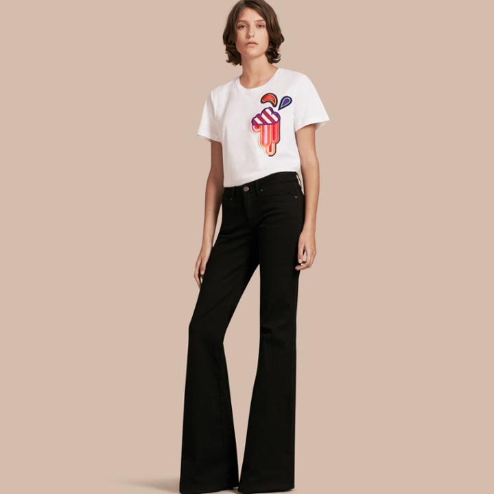 Burberry Burberry Appliqud Weather Motif Cotton T-shirt, Size: Xxs, White