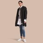 Burberry Burberry Lightweight Ruched Coat, Size: 14, Black