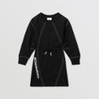 Burberry Burberry Childrens Long-sleeve Logo Print Cotton Dress, Size: 14y, Black