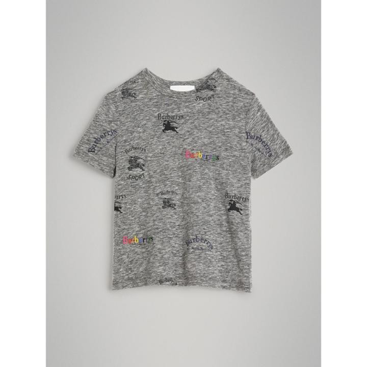 Burberry Burberry Archive Logo Print Jersey T-shirt, Size: 10y, Grey