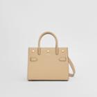 Burberry Burberry Mini Leather Two-handle Title Bag, Beige