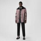 Burberry Burberry Lambskin Panel Diamond Quilted Tartan Barn Jacket, Red