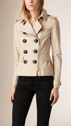 Burberry Brit Stretch Cotton Skirted Trench Jacket