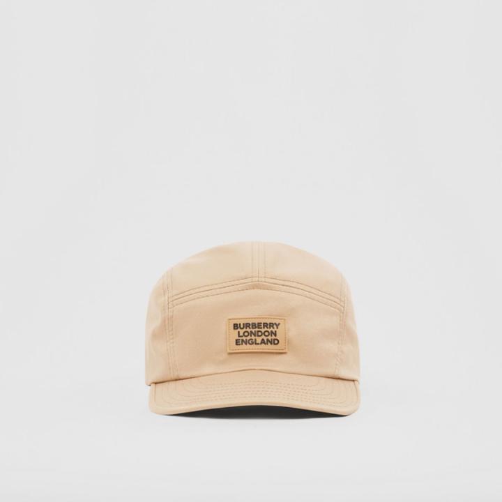Burberry Burberry Logo Appliqu Cotton Twill Cap, Size: M, Beige
