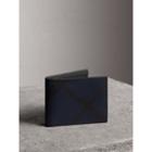 Burberry Burberry London Check And Leather Bifold Wallet, Blue