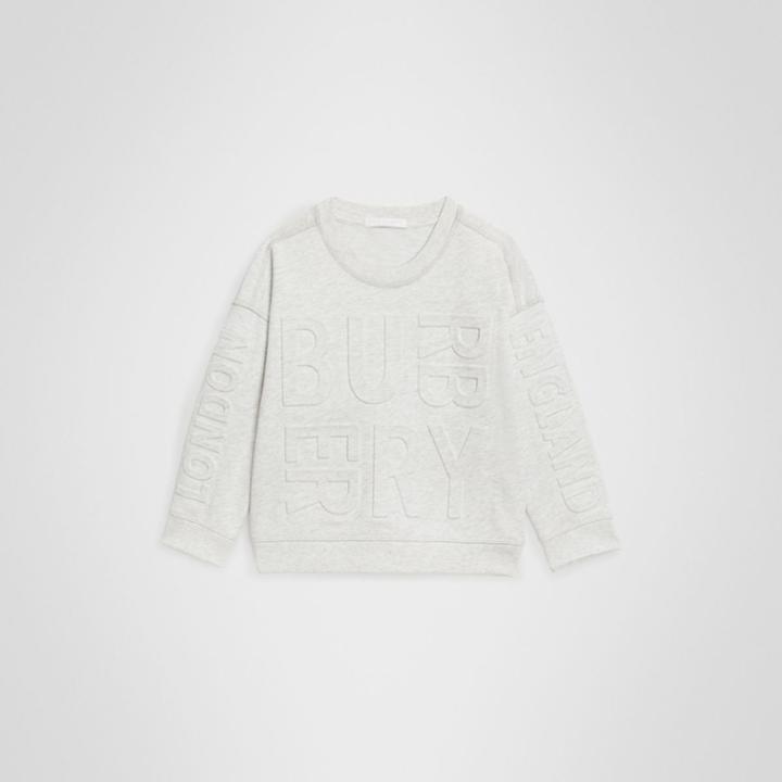 Burberry Burberry Childrens Embossed Logo Cotton Sweatshirt, Size: 6y, White