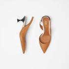 Burberry Burberry Leather Slingback Pumps, Size: 35, Brown
