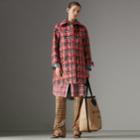 Burberry Burberry Scribble Check Bonded Cotton Car Coat, Size: 02