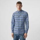 Burberry Burberry Vintage Check Stretch Cotton Poplin Shirt, Size: M, Blue