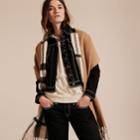 Burberry Burberry Check Lined Wool Cashmere Stole, White