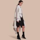Burberry Burberry Wool Cashmere Patchwork Poncho, White