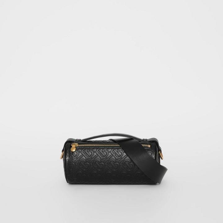 Burberry Burberry The Monogram Leather Barrel Bag, Black
