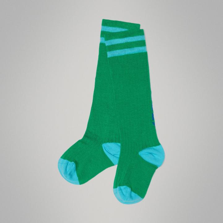 Burberry Burberry Childrens Logo Striped Cotton Blend Socks, Size: 27-29, Green