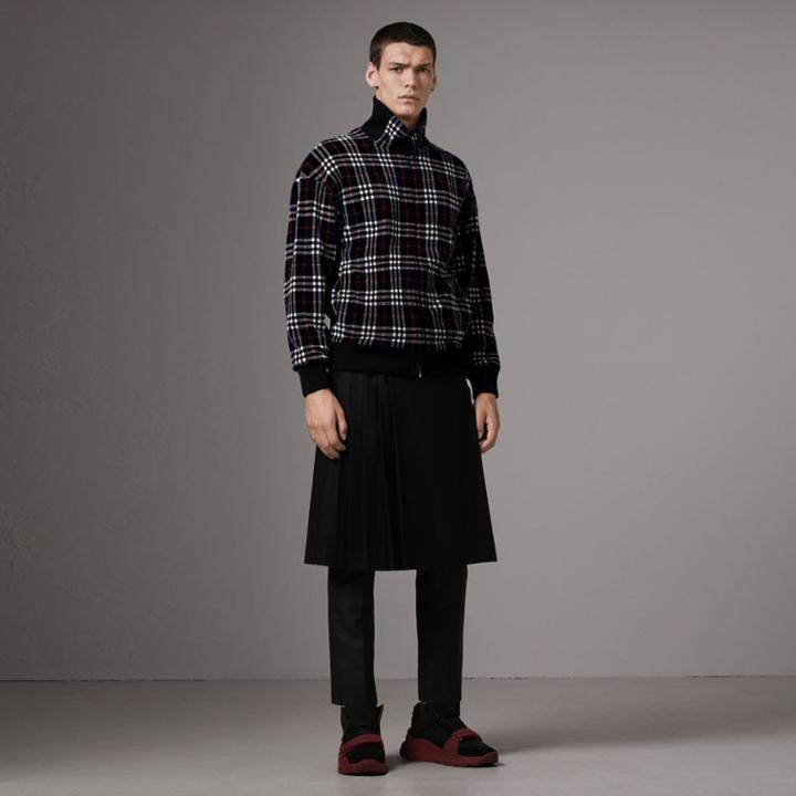 Burberry Burberry Check Velvet Bomber Jacket