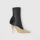 Burberry Burberry Two-tone Lambskin And Patent Leather Ankle Boots, Size: 35, Beige