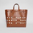 Burberry Burberry Large Leather Foster Tote, Brown