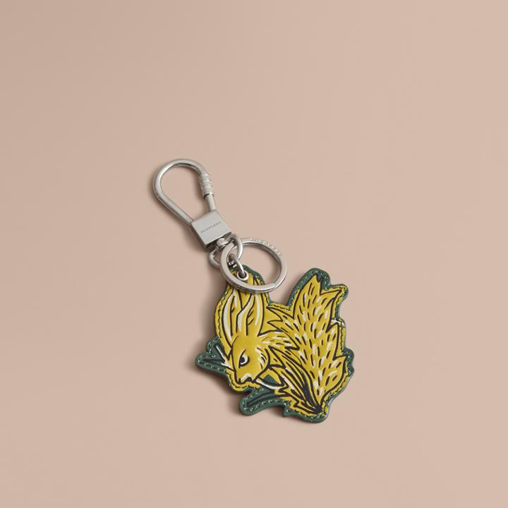 Burberry Burberry Beasts Leather Key Ring, Yellow