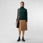 Burberry Burberry Embroidered Crest Cashmere Roll-neck Sweater, Green