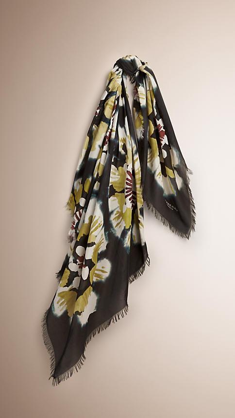 Burberry Prorsum Tie-dye Cotton Silk Square -large