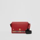 Burberry Burberry Leather And Vintage Check Note Crossbody Bag, Red