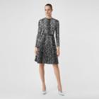 Burberry Burberry Long-sleeve Leopard Print Stretch Jersey Top, Size: Xl, Black